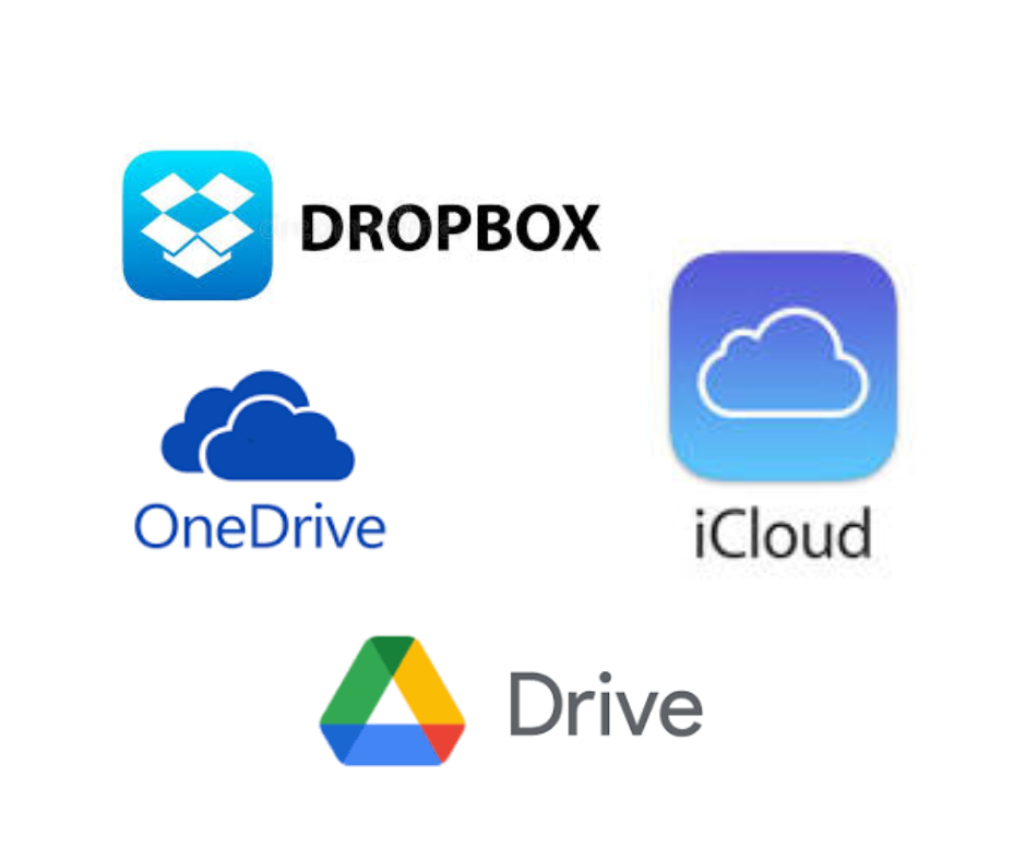 Logomarcas dos serviços de armazenamento em nuvem
